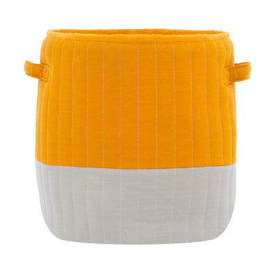 Organic Cotton Mod Quilted Storage Basket Orange/Gray | 13" x 12"